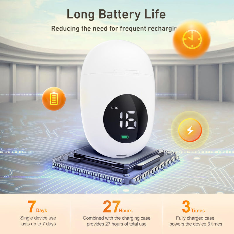 Wireless TENS Unit, Health Expert,Protable Massager,Muscle Stimulator with LCD Screen and Charging Box