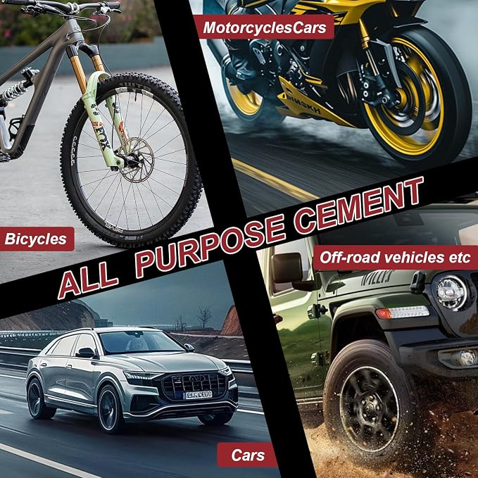  [AUSTRALIA] - Chemical Vulcanizing Cement 3.4FL.Oz, All Purpose Tire Repair Rubber Glue, Dry Clear Rubber Cement, Tire Patch Glue with Brush Top Can for Car, Motorcycle, Bike Tires