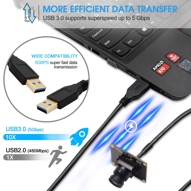 ELP USB3.0 Mini PC Camera - Low Light 1080P 50fps USB Security Camera for Computer & Laptop CC01