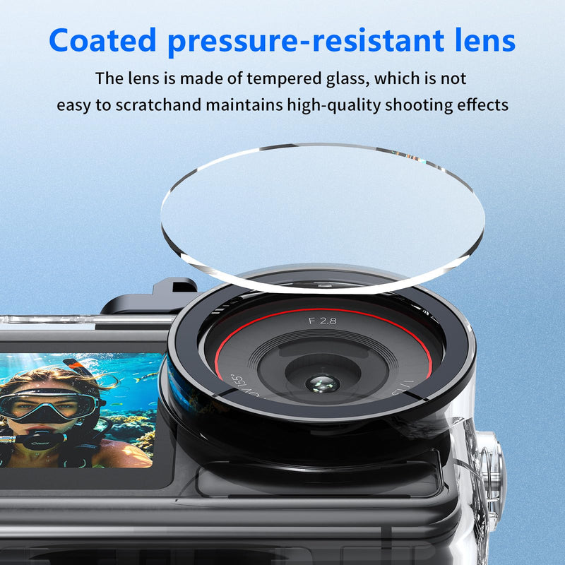 Waterproof Case with Floating Handle Compatible with DJI Osmo Action 3/4/5 Pro, 164FT/50M Underwater Dive Housing Protective Camera Case for Diving, Snorkeling, Surfing, Swimming, Kayaking Action345F