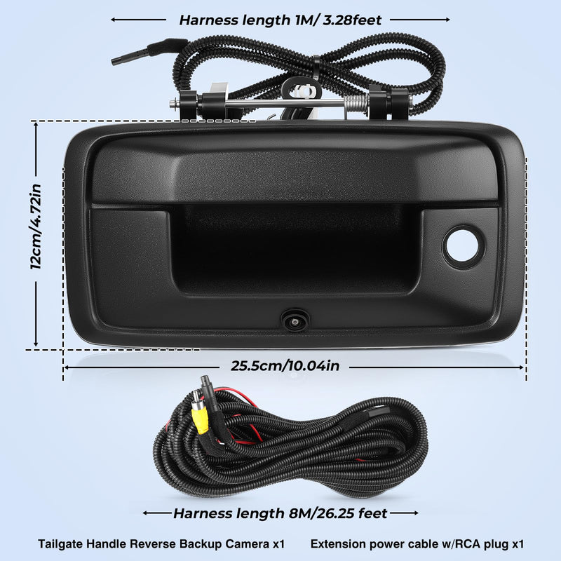 Tailgate Handle Backup Camera Fit for Chevy Silverado 2014-2018,Fit for GMC Sierra 2500HD 3500HD Canyon 2015-2018 Tailgate Reversing Rear View Park Assist Camera RCA Plug Replaces 23448681
