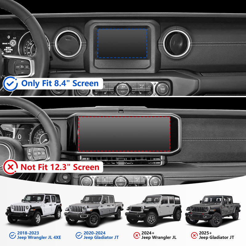 sukemichi Phone Mount for 2018-2023 Jeep Wrangler, Dashboard Phone Holder Dash Mount for Jeep Wrangler JL JLU 4XE Jeep Gladiator JT Accessories, Magsafe Phone Mount Fit 8.4" Screen