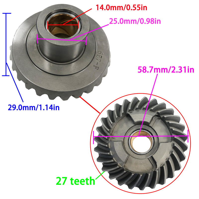 Outboard Engine 63V-45551-00 Pinion & 6E7-45560-00/01 Forward & 6E7-45570/45571-00 Reverse Gear Set for Yamaha 9.9HP 15HP 9.9E 15E Boat Motor