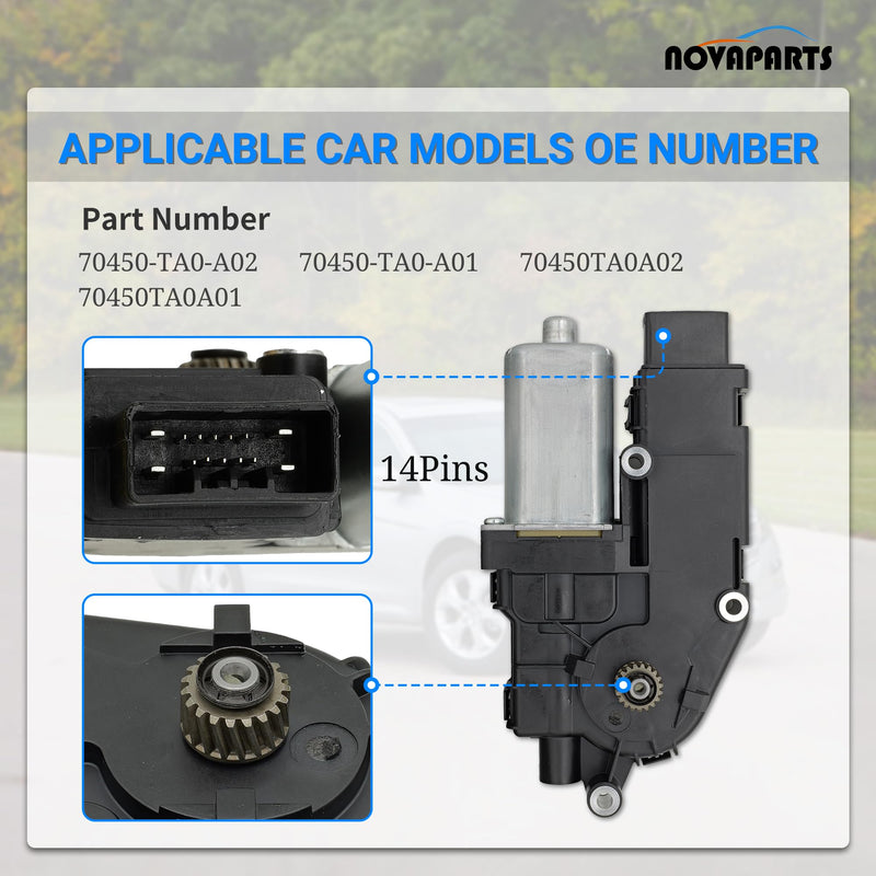 70450-TA0-A01 Sunroof Roof Motor for 2008 2009 2010 2011 2012 Honda Accord 2.4L 3.5L 14 Pins 70450TA0A01 70450-TA0-A02