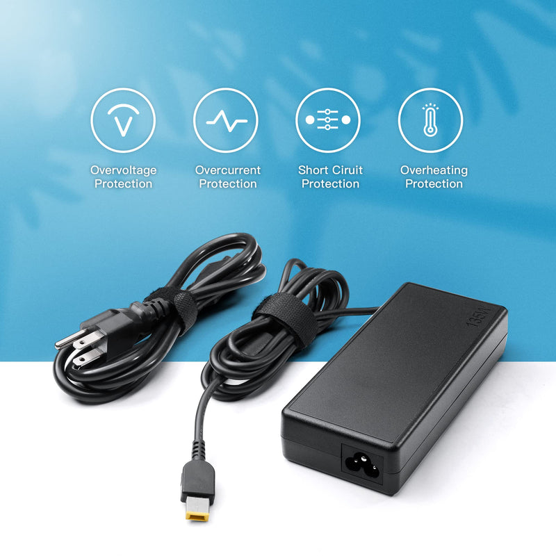 135W AC Charger Fit for Lenovo ThinkPad Universal Thunderbolt 4 3 Dock/Thunderbolt 3 Essential Dock Gen 1 2 / ThinkPad Hybrid USB-C with USB-A Dock/Ultra/Pro/Gen 2 Docking Station Power