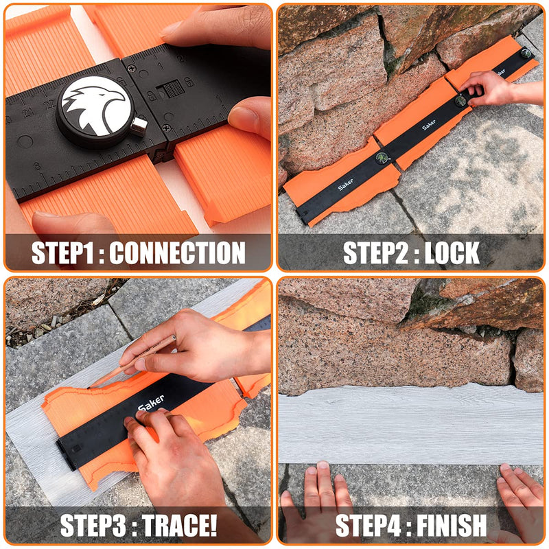 Saker Contour Gauge Profile Tool- Adjustable Lock-Precisely Copy Irregular Shape Duplicator (Unlimited Connection) Unlimited Connection