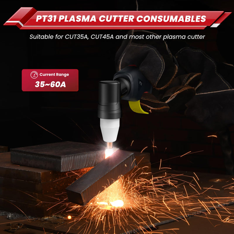 Bestarc 120pcs PT31 Plasma Cutter Consumables, Cutting Torch Tip Nozzles Fit for CUT55A, CUT45A, CUT35A with Plasma Cutter Torch PT31 LG40 JG40 PT31-120PCS