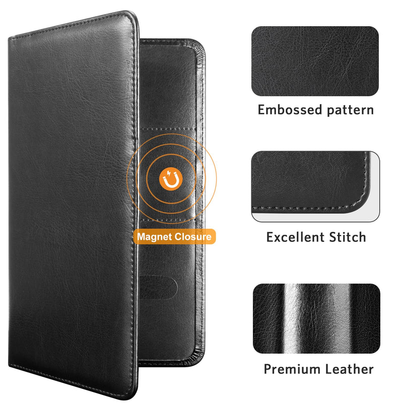 CoBak Car Registration and Insurance Holder - Vehicle Glove Box Car Organizer,Auto Truck Comparment Accessories Case with Magnetic Closure for Driver License,Cards L-Cowhide Black