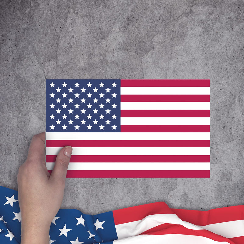 IGNIXIA American Flag Decal, USA Flag Car Stickers 5x3 Inches American Flag Sticker (Pack of 10) Support US Military Waterproof Bumper Stickers, USA Window Stickers (USA Flag)