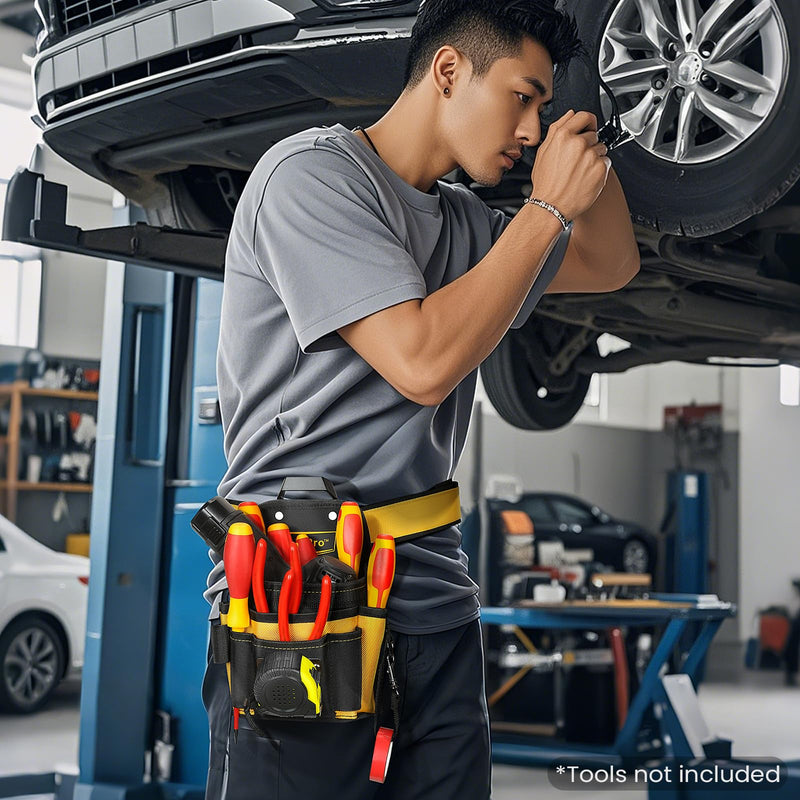 Tool Pouches, Tool Belt Pouch, Electrician Tool Pouch, Quickly Attach & Release Tool Belt Pouch with Clip, Tool Bag Multi-Pocket, Heavy Duty Utility Pouches for Carpenters & Home Improvement Small