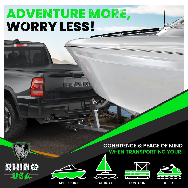 Rhino USA Boat Winch Strap with Hook (2" x 20') - 5,016lb Break Strength - Ultimate Replacement Boat Trailer Winch Straps with Safety Hook - Compatible with Pontoon, Jet Ski, Fishing Boat & More! Standard