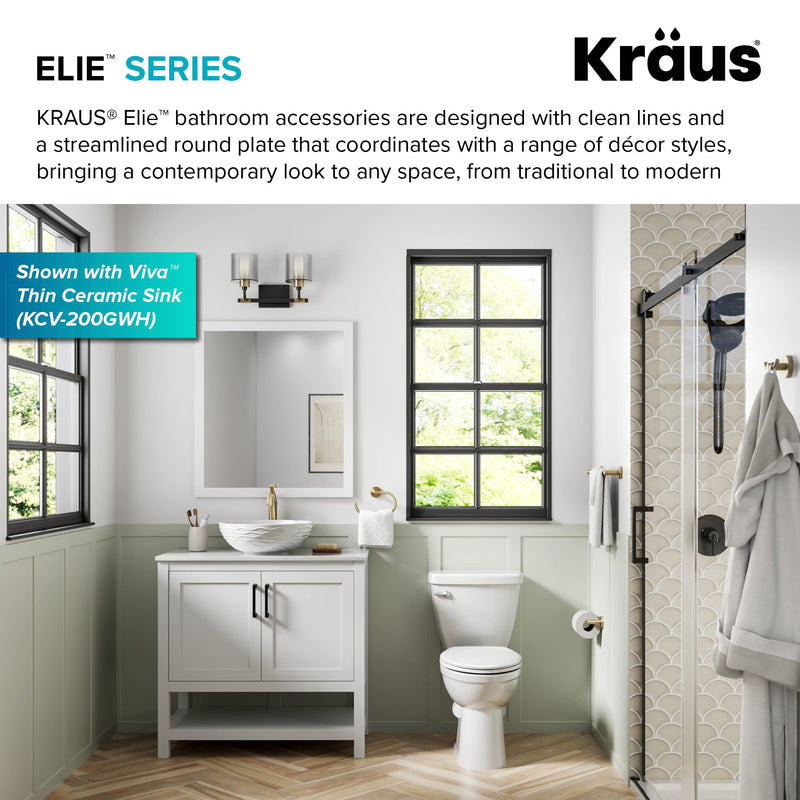 KRAUS Elie Bathroom Robe and Towel Hook in Brushed Gold, KEA-18801BG 3 5/8 Inch
