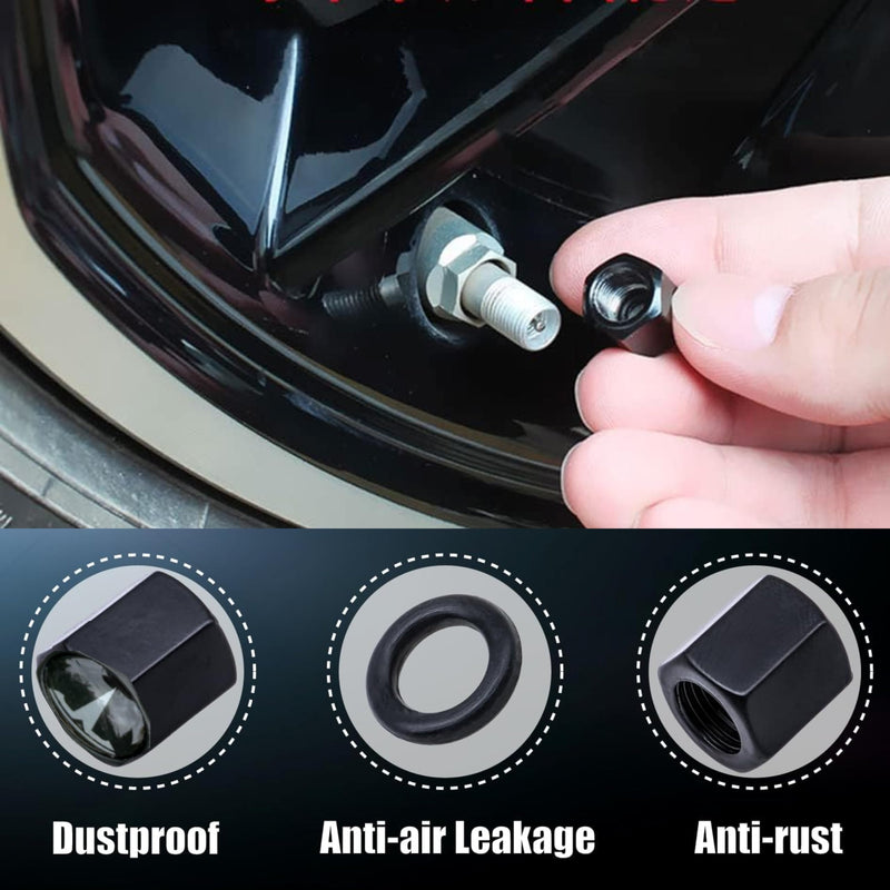TACTILIAN Red Tire Valve Stem Caps for Tesla Model 3, S, X, Y | Leakproof Aluminum Tire Valve Caps with Rubber O-Rings Compatible with Tesla Car Accessories | Tire Valve Stem Covers Tire Caps 4 Pack Tire Valve Stem Caps 4 Pack Tesla Red