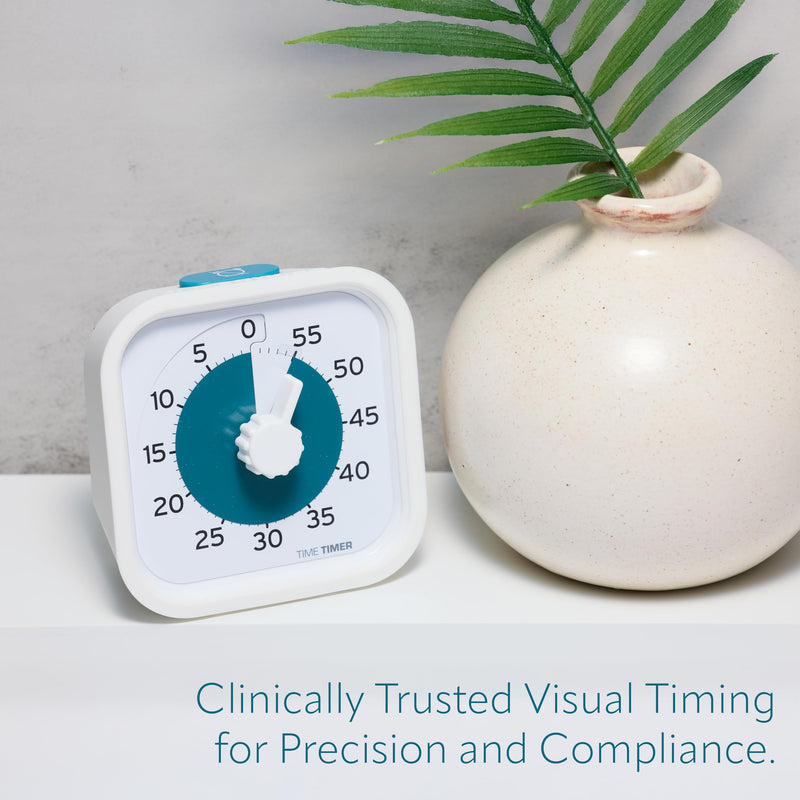 PRO Applied® Personal 60-Minute Visual Countdown Timer – Professional-Grade Timer for Therapy, Rehab, Medication Reminders, & Memory Care – Calming Blue Disk, Large Numbers, Adjustable Alert White