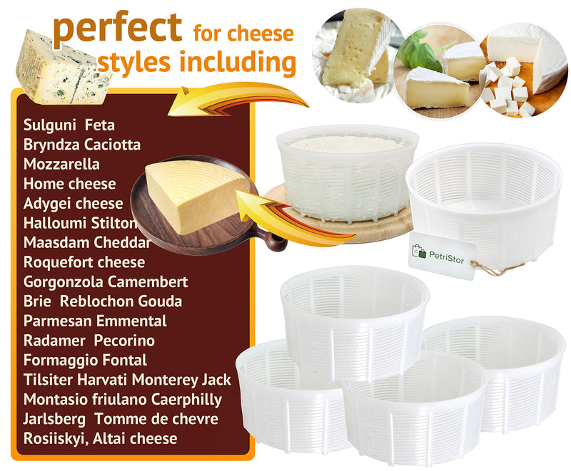 6 Pcs Soft Cheese Mold for Cheese Making 2.55QT - Cheese Making Mold - Cream Cheese Form Mold - Homemade Cheese Making Supplies - Molde Para Queso Fresco Casero - Feta Ricotta Cheese Making Basket