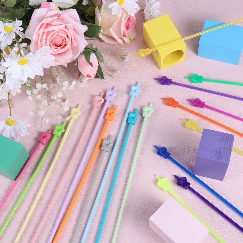 40pcs Mini Hand Pointers, 11.8in Teachers Finger Pointer Sticks Bendable Reading Guides, Classroom Teaching Aids for Kids Kindergarten Interactive Learning Reading Supplies (Transparent, Macaron)