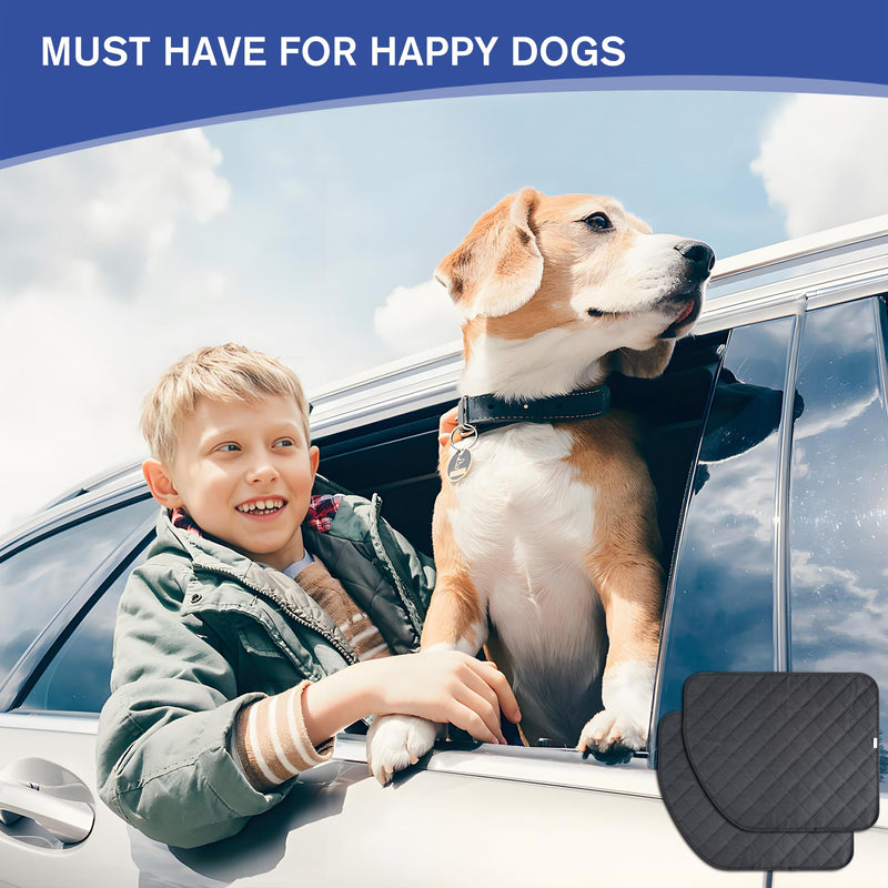Dog Car Door Protector – Anti-Scratch/Stain-Resistant, Window-Roll-Compatible, No Tint Damage, 2-Pack, Secure Fit for Car/SUV/Truck Black Regular