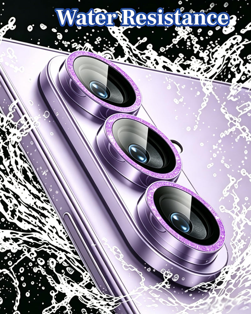 Compatible for Samsung Galaxy Z Fold 7 / Z Fold 8 Ultra Camera Lens Protector Glitter Bling Individual Aluminium Alloy Ring 9H Tempered Glass Decorative Accessories Camera Cover Purple Galaxy Z Fold 7/Z Fold 8 Ultra