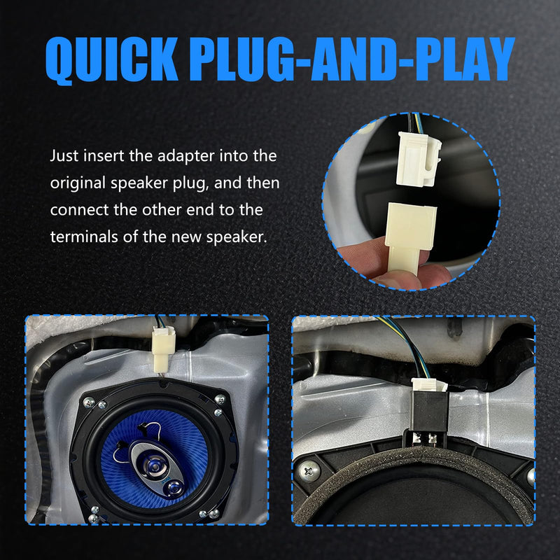 4PCS Car Door Speaker Harness Adapters for Car Speakers Upgrade | Plug‑and‑Play Speaker Adapter Harness,Car Audio & Video Wiring Harnesses Compatible with Toyota/Scion/Subaru/Lexus