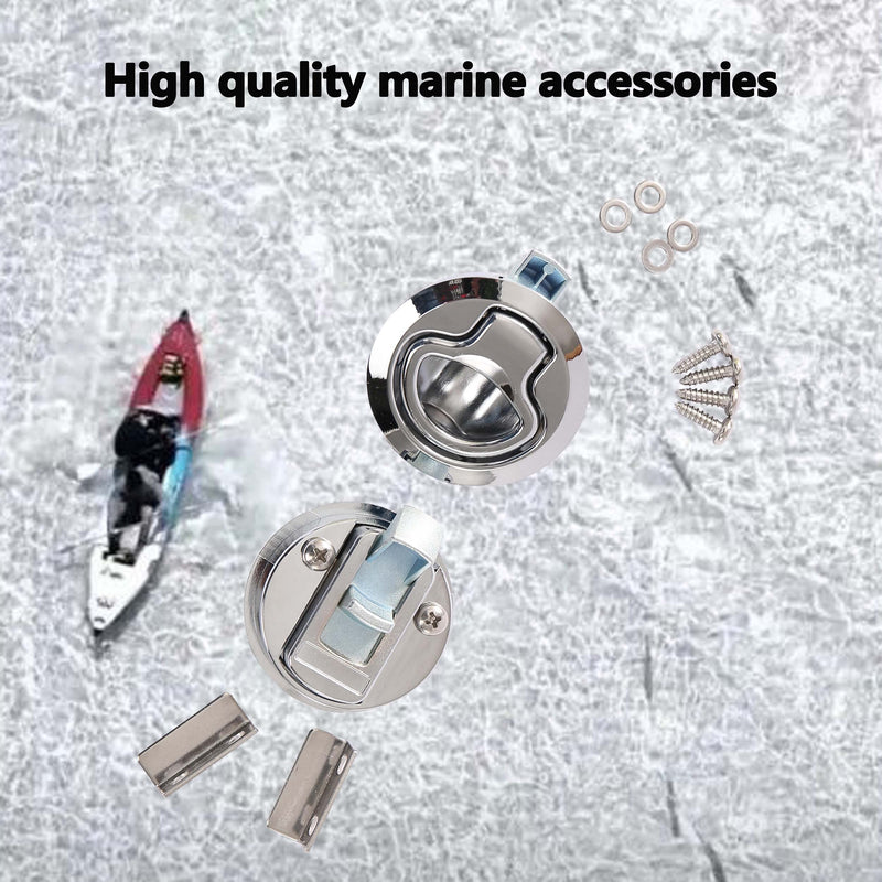 Boat Slam Latch 2" Lift Handle Deck Hatch Marine Grade Stainless Steel Zinc Alloy Flush Latches Boat Hardware Pack of 2