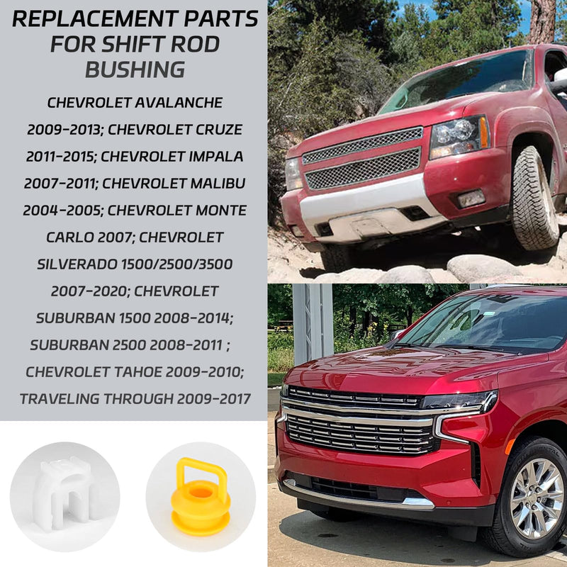 Transmission Shifter linkage Cable Bushing Repair Kit, 14104 15276979 52855956AG Shifter Cable Bushing Clamp for Chevy Silverado 1500 2500 3500 JEEP RAM Dodge 2004-2020 Buick Cadillac GMC Yellow