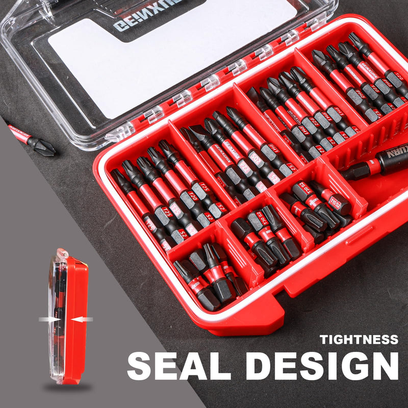 IPX4 Waterproof Small Storage Parts Organizer, Small Parts Case with Removable Dividers, Screwdriver Bit Set Box(2 Boxes) DMBQC-7D
