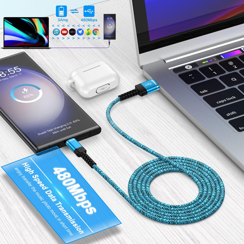  [AUSTRALIA] - Motorola Fast Charger Cable USB C 2 Pack 6ft 3.1A Android Charger Power Charging Cord for Motorola Moto G Stylus 5G 2024,G Power,G 5G,Edge 2023 Razr,G Play 2022 2021,Edge 50 Ultra X50 40,One 5G Ace