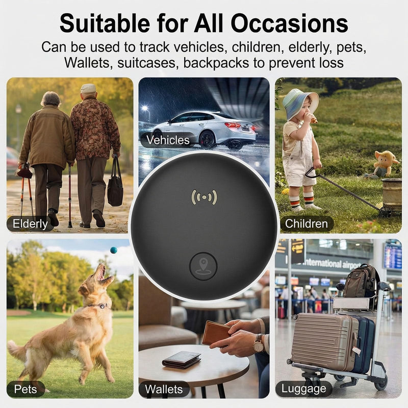 GPS Tracker for Vehicles, Real-Time Tracking for Cars w/Magnetic | No Monthly Fee / No SIM Card, Works with iOS Find My, Mini Hidden GPS Tracking Devices for Cars/Motorcycle/Bikes, Black