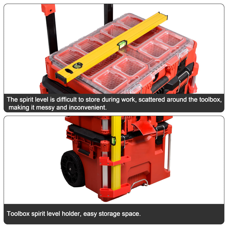 SWER Dual Level & Ruler Holder Compatible with Milwaukee PACKOUT, Tool Holder for PACKOUT Accessories