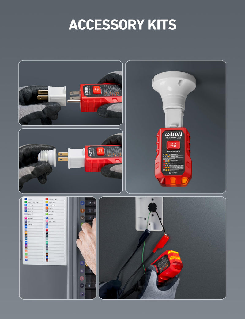 AstroAI Circuit Breaker Finder with GFCI Outlet Tester, Electrical Tester Tool for Home/Workshop Circuit Tracing, Quickly Locates Breakers with Indicators