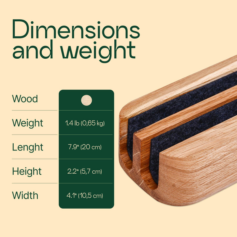 THEHRDWOOD Dual Laptop Stand Vertical Laptop Holder for Desk - All MacBook Vertical Stand up to 0.7'' Thick - Notebook Stand Handmade of Natural Wood - MacBook Holder (Dual Oak) Dual Oak