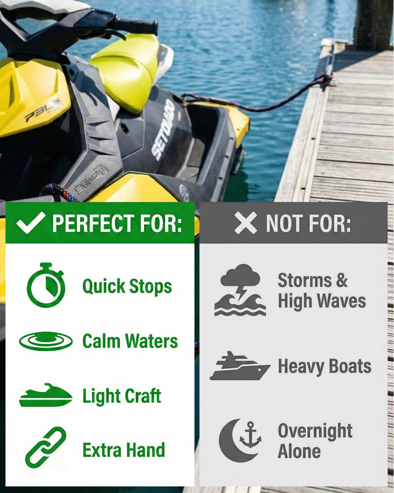 2Pack 4 Feet Bungee Dock Lines, Shock-Absorbing Elastic Marine Mooring Ropes/Tie Downs for Bass Boat, Jet Ski, Kayak, Fishing Pontoon, PWC Accessories, 2200LB Breaking Strength, Black, Gifts for Men Black and Blue 2 Pack 4 FT 2 Hoop End, 0 Clip End