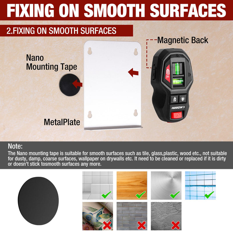 ARROW 2-in-1 Laser Level with Magnetic Stud Finder, Rechargeable Wall Scanner for Wood & Metal, Cross Line Laser with Bubble Vials for Accurate Markings, Ideal for Hanging Frames & Pictures