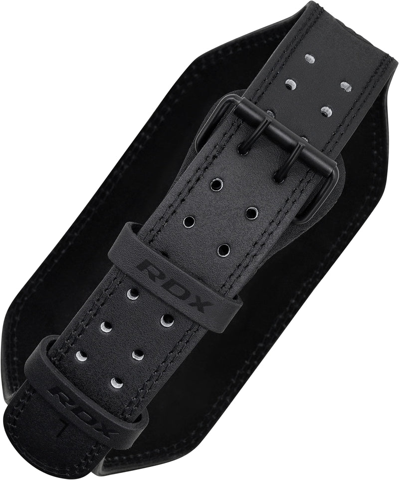 RDX Weight Lifting Belt Gym Fitness, Cowhide Leather, 4” 6” Padded Lumbar Back Support, 10 Adjustable Holes, Weightlifting Powerlifting Bodybuilding Deadlift Squat Workout Strength Training, Men Women Black 6 Inch XL Fits 32 to 37 Inches