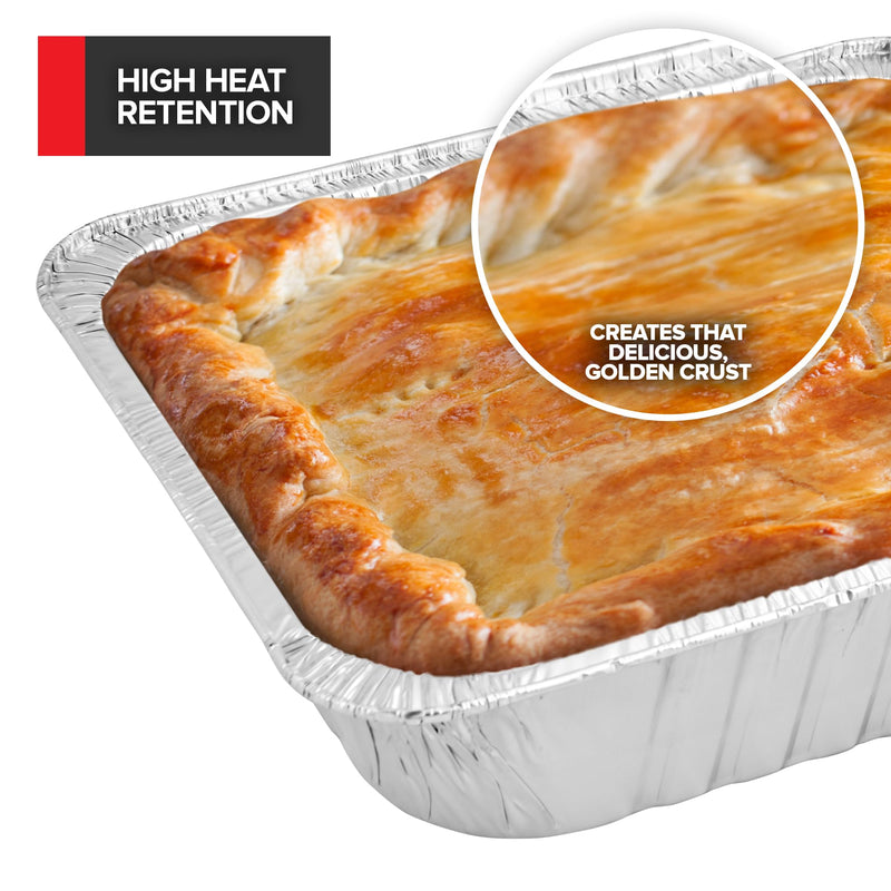 Stock Your Home (20 Pack) Deep Aluminum Pans 9x13, Heavy Duty 4” Deep Foil Pans Disposable Catering Trays, Baking Tins, Large Food Containers for Cooking, Heating, Storage, Serving, Holiday Meal Prep 20
