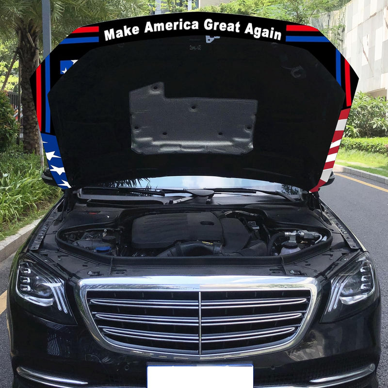 Trump 2025 Flag Car Hood Cover, 3.9x5.2 Ft, Smiling MAGA Elastic Windproof Banner, Cars, SUVs, MPVs, Weatherproof Washable Fabric