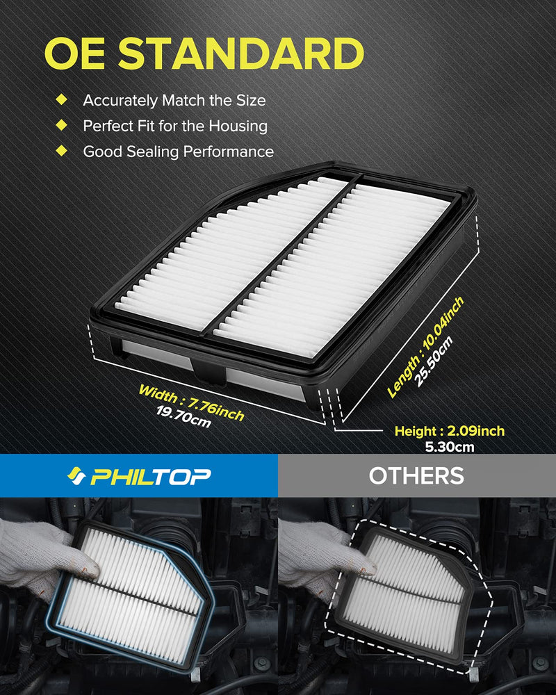 PHILTOP Engine Air Filter CA11258 Replacement for Honda CR-V CRV 2012 2013 2014 - L4 2.4L, Rigid Panel