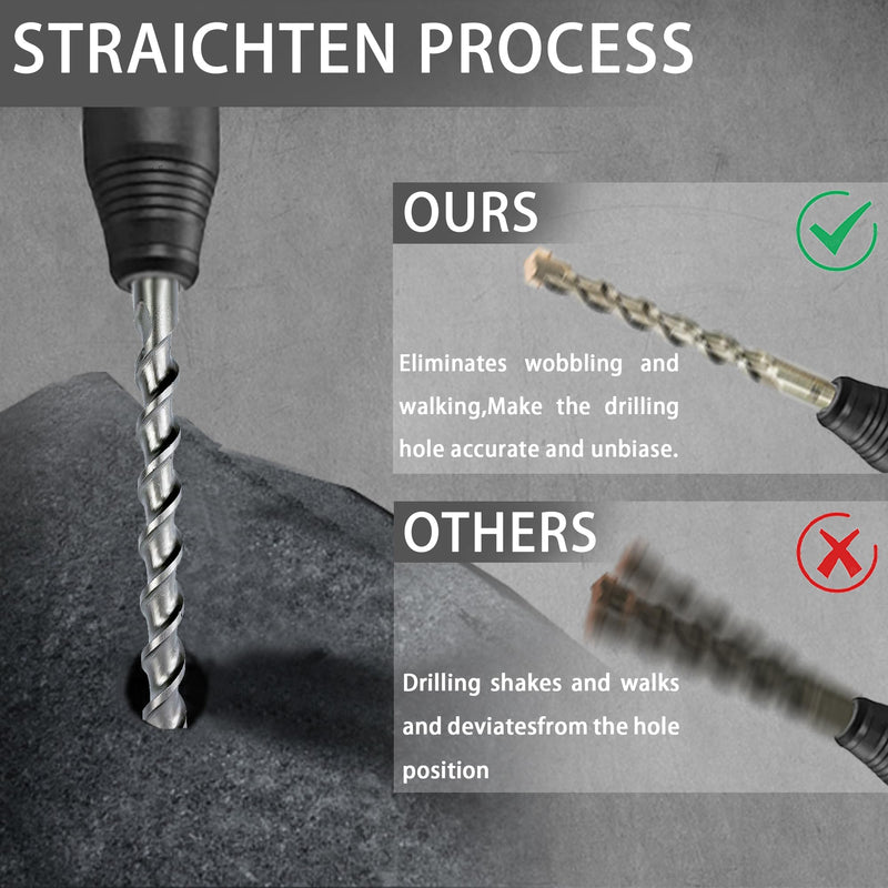 Direko 10-Piece 5/8 inch x 6 Inch SDS Plus Rotary Hammer Drill Bits Carbide Tipped Concert Drill Bits for Concrete, Brick, Cement Walls, Stone, Hammer Drill Bits for Concrete HD-A5/8"x6"