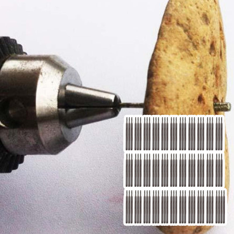 1.5mm Silver Diamond Burrs Drill Bits Hole Tools for Jewelry Shell Pack of 100