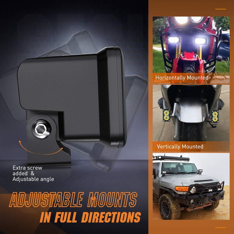 Nilight 2PCS 3Inch Motorcycle Led Pods 1300LM Built-in EMC Driving Light Super Spotlight Offroad Fog Auxiliary Lamp for Motorbike SUV ATV Truck Boat Tractor Forklift White