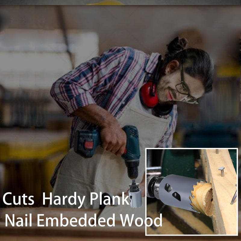 4” 102mm Inch Carbide Hole Saw Cutter Multi-Purpose Hole Saw Bit for Hardy Plank MDF Air Brick Nail Embedded Wood 2.36” Depth Up to 30X More Cuts 4"(102mm)