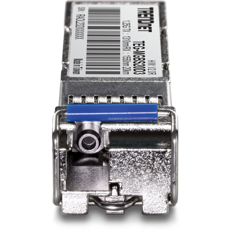 TRENDnet SFP to RJ45 Dual Wavelength Single-Mode LC Module, TEG-MGBS20D3, Must Pair w/TEG-MGBS20D5 or a Compatible Module, Up to 20 km (12.4 Miles), Bi-Directional (WDM) SFP, Lifetime Protection 1310/1550