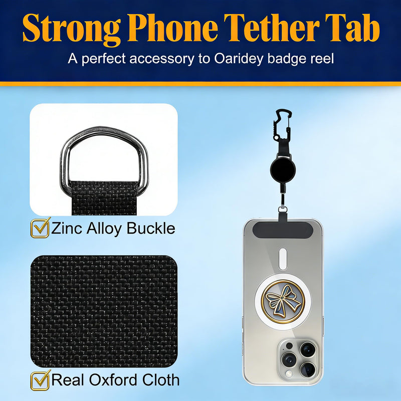 Anti-Theft Phone Tether, Phone Lanyard Retractable Steel Line and Locking Carabiner 2
