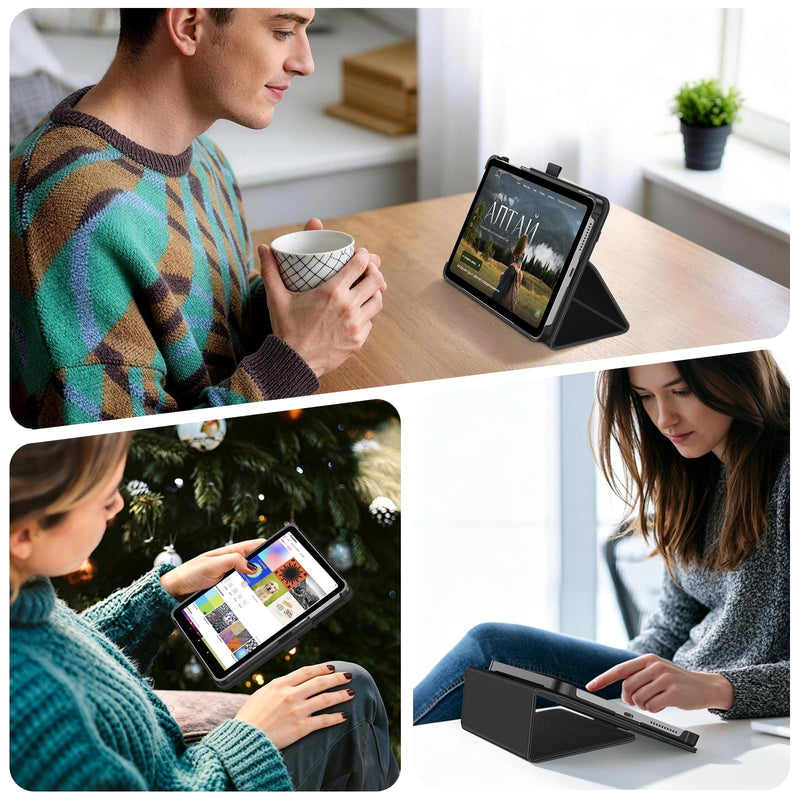 Fintie Folio Case for Onn 8.1" Core Tablet (2026 Model) - Black | Premium Vegan Leather Protective Stand Cover with Pencil Holder Compatible with Onn 8.1-inch Gen5 Tablet