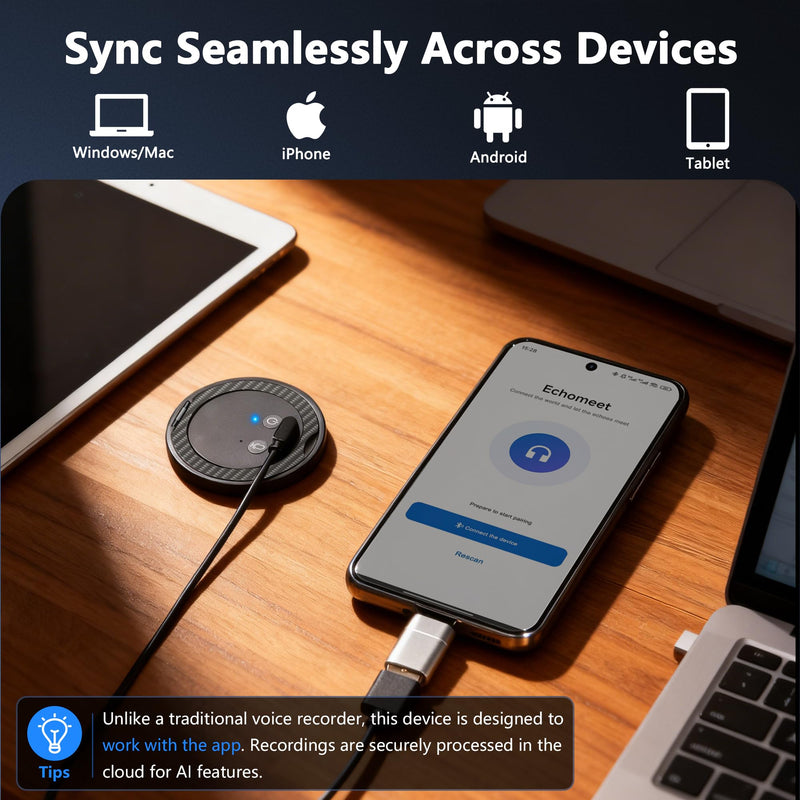 AI Voice Recorder in a Magnetic Phone Stand, AI Meeting Assistant | Portable Smart Digital Note Taker Device, 100+ Languages Real-Time transcriber, Summarize, Lectures, Meetings, Interviews