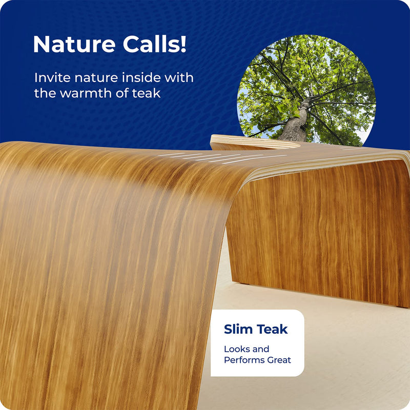 Squatty Potty Slim Teak Toilet Stool - 7-inch Height | Original Bathroom Wood Stool for Natural Positioning Brown