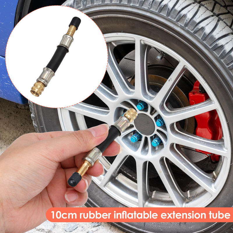 2 Pcs Valve Stem Extension, 3.93 Inches Flexible Brass Valve Stem Extension Adapter, Universal Fit Durable Design Bike Pump Tire Adapter for Car, Truck, RV, Motorcycle, Bike, Scooter
