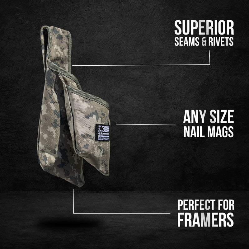Spec Ops Tool Gear Nail Mag Pouch – Heavy-Duty Nail & Screw Holder for Tool Belts, Contractors & Construction Work Digital Camo