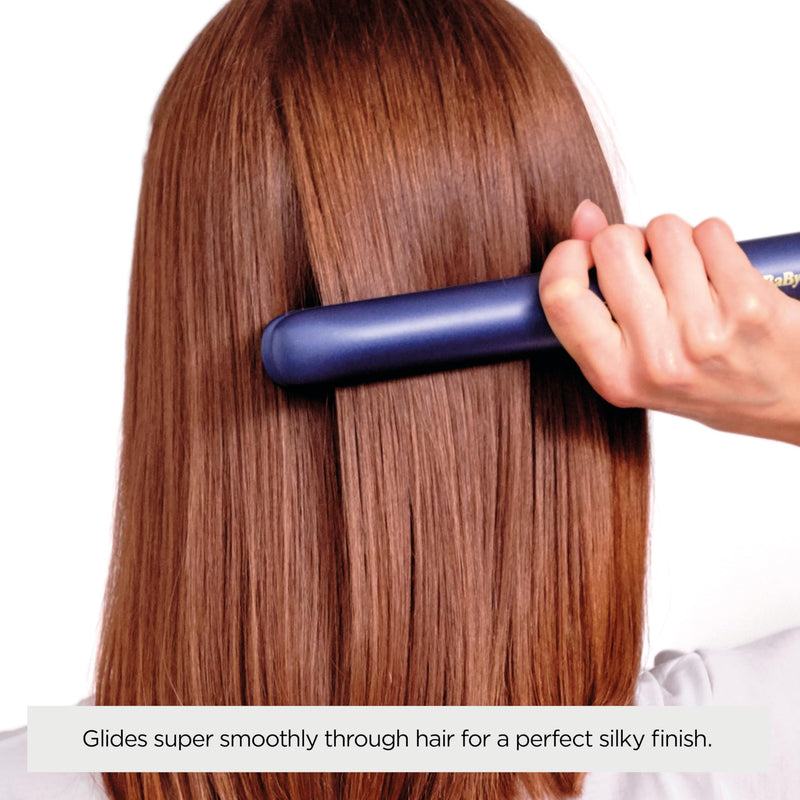 BaByliss Midnight Luxe Hair Straighteners - Titanium Ceramic Floating Plates for Smooth Gliding, Fast 30 Second Heat Up, 3 Heat Settings up to 235°C, Worldwide use, 2516U Single