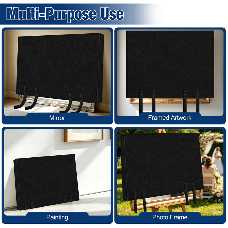 50"–55" TV Moving Cover, Thick Felt Dust Anti-Scratch | TV Screen Cover with Bottom Strap for TV Moving, Home Renovation & Pet Scratch or Other Furniture 50"-55"